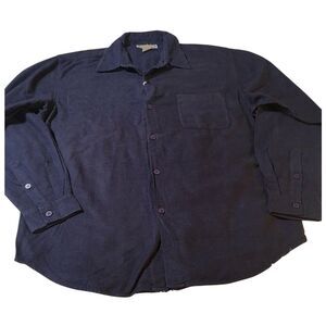 Mens long sleeve button-up midnight blue  shirt M